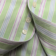 Chemise Brooks Brothers Vintage L Non Iron Neuve Vert Rayures manches longues