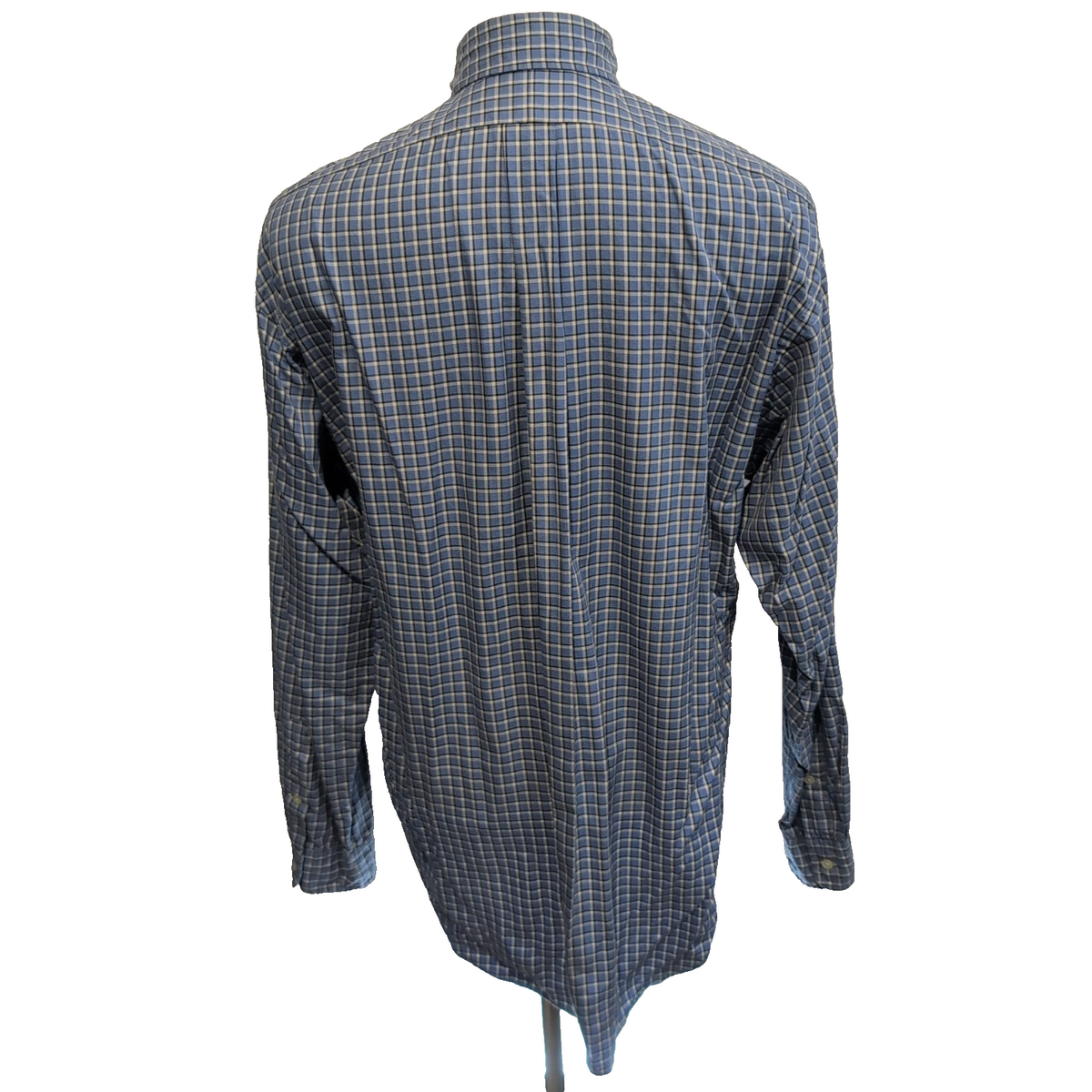 Chemise Ralph Lauren Blake M/L Bleue Carreaux Poche Button Down Coton Shirt
