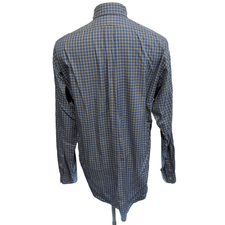Chemise Ralph Lauren Blake M/L Bleue Carreaux Poche Button Down Coton Shirt