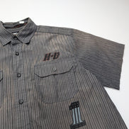 Chemise Harley Davidson XL Gris Rayures Manches courtes HD N°1 2 Poches