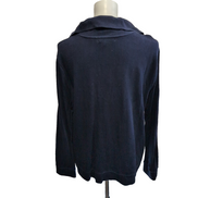 Pull Lauren Ralph Lauren Femme XL Bleu Marine Col Brandebourgs Écusson
