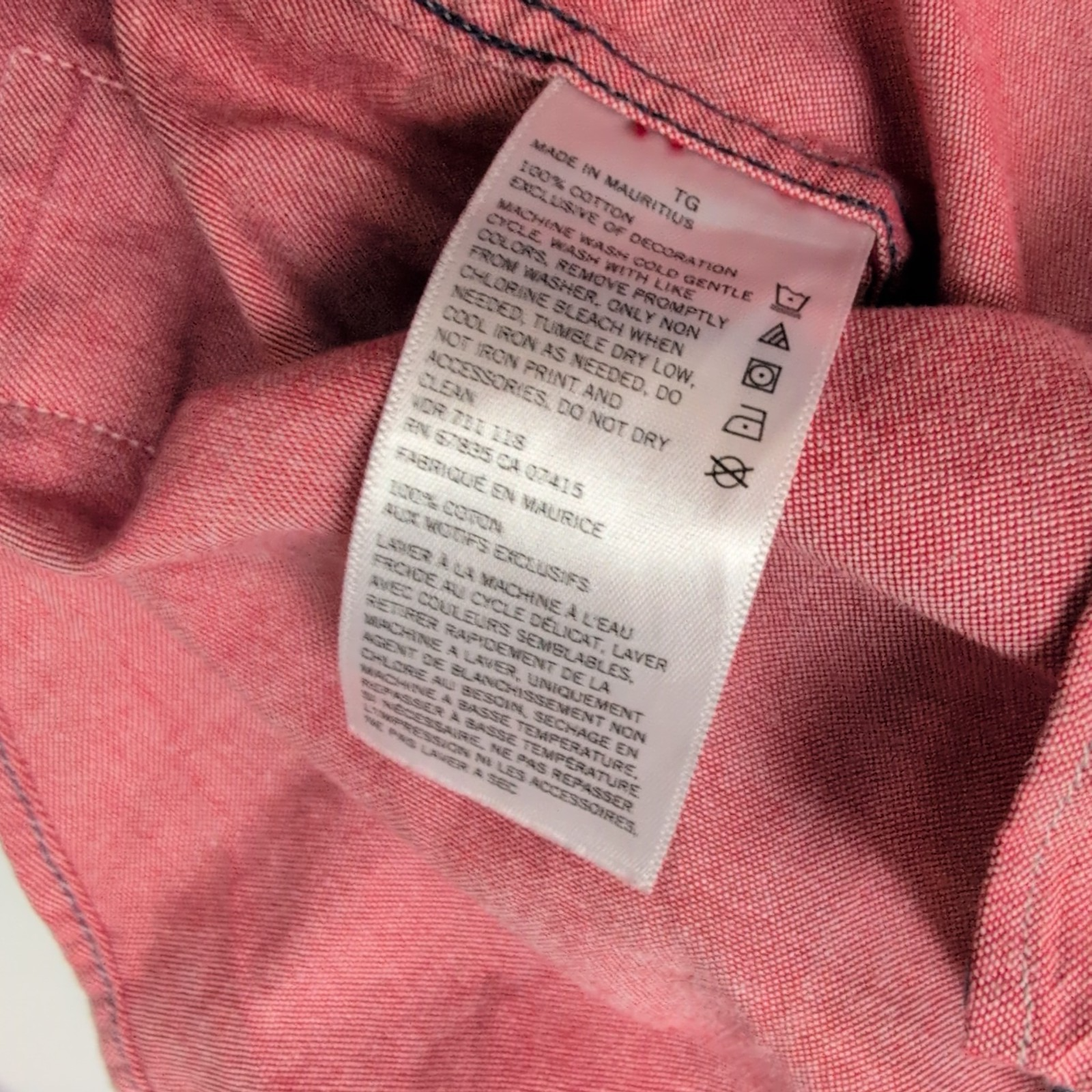 Chemise Nautica XL Rouge Chiné Classic Fit Logo Dos Nautica 83 manches longues