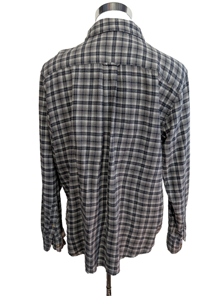 CHAPS Flanelle Grise Bleue XL Logo Brodé TBE VINTAGE 100% Coton | 320S