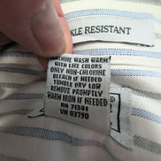 Chemise L.L. Bean blanche à rayures bleues et verte taille XXL #119e
