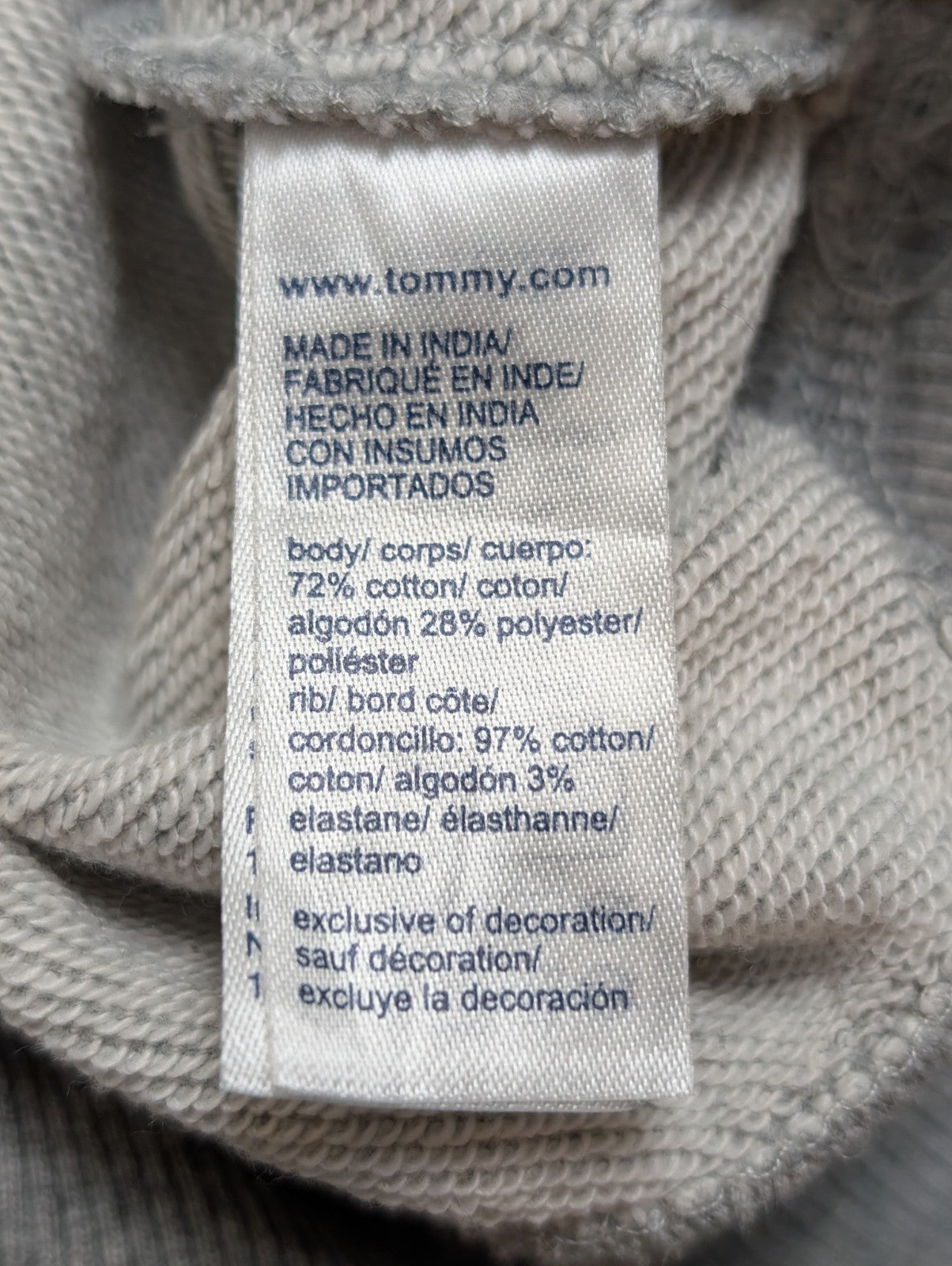 Sweat à Capuche Tommy Hilfiger Gris - Logo Brodé Poitrine - Taille M