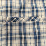 Chemise Chaps à Carreaux Bleus avec Poche - 100% Polyester - Taille LG
