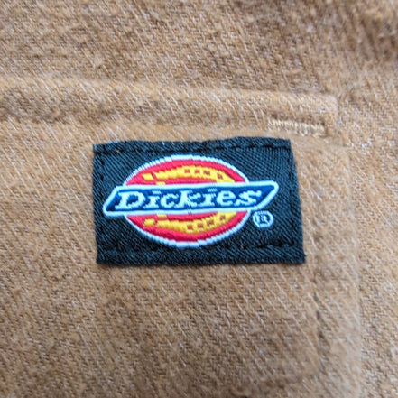 Chemise Dickies S Flanelle Western Marron Pressions Logo Poche Vintage