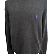 Pull Chaud Polo Ralph Lauren Bleu Marine Col Rond Taille L Logo Violet