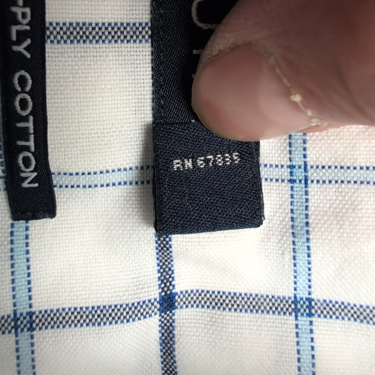 Nautica Chemise Vintage Blanche Carreaux Bleus Manches Longues Homme 3XL