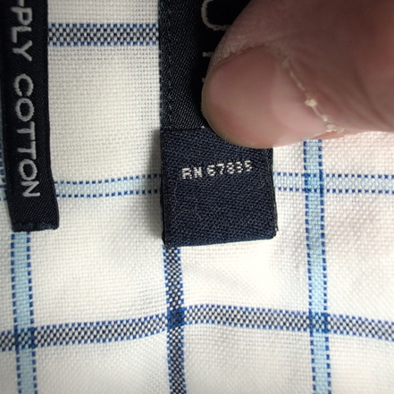 Nautica Chemise Vintage Blanche Carreaux Bleus Manches Longues Homme 3XL