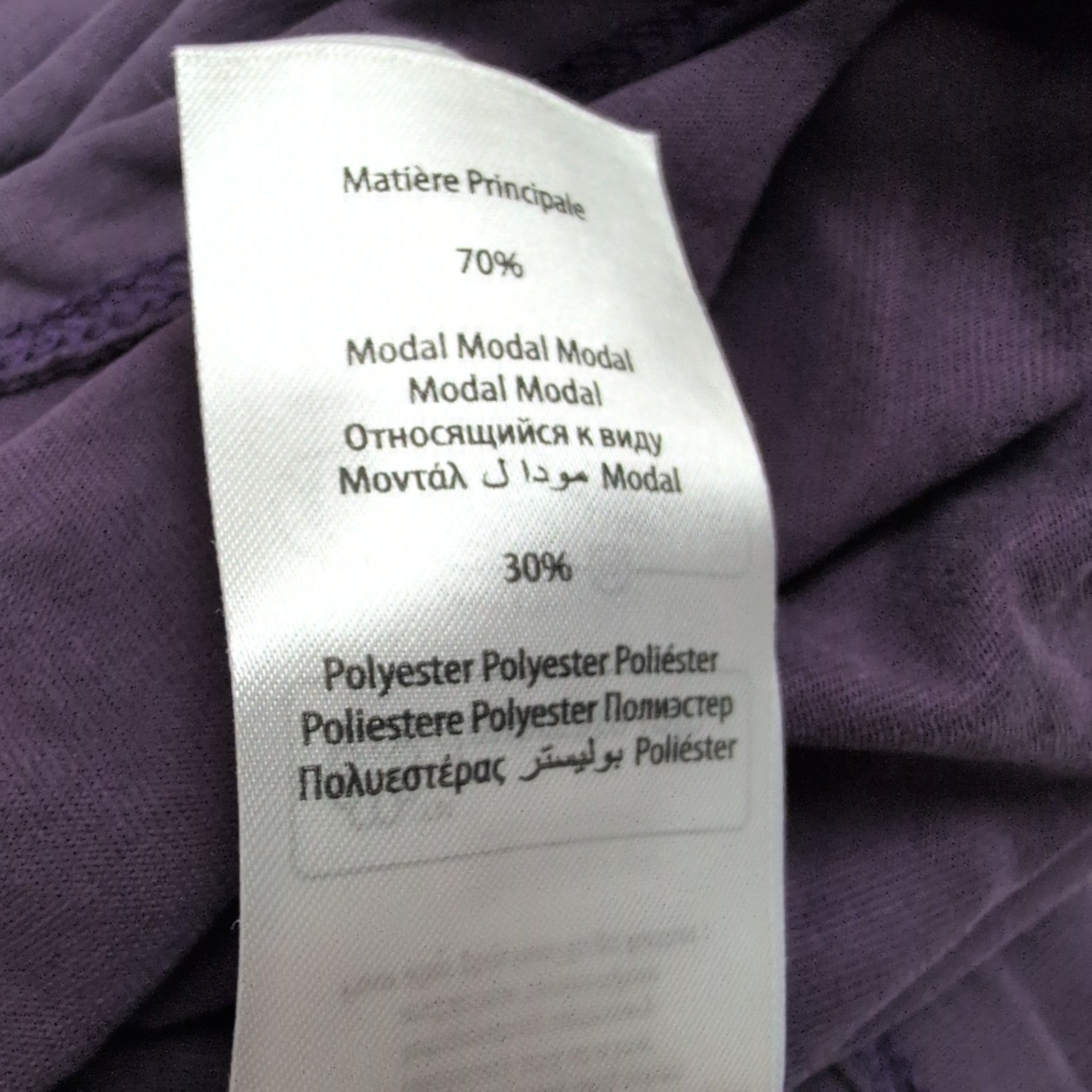 Haut Naf Naf Femme Taille S Violet Cache-Cœur 70% Modal Manches Longues Neuf
