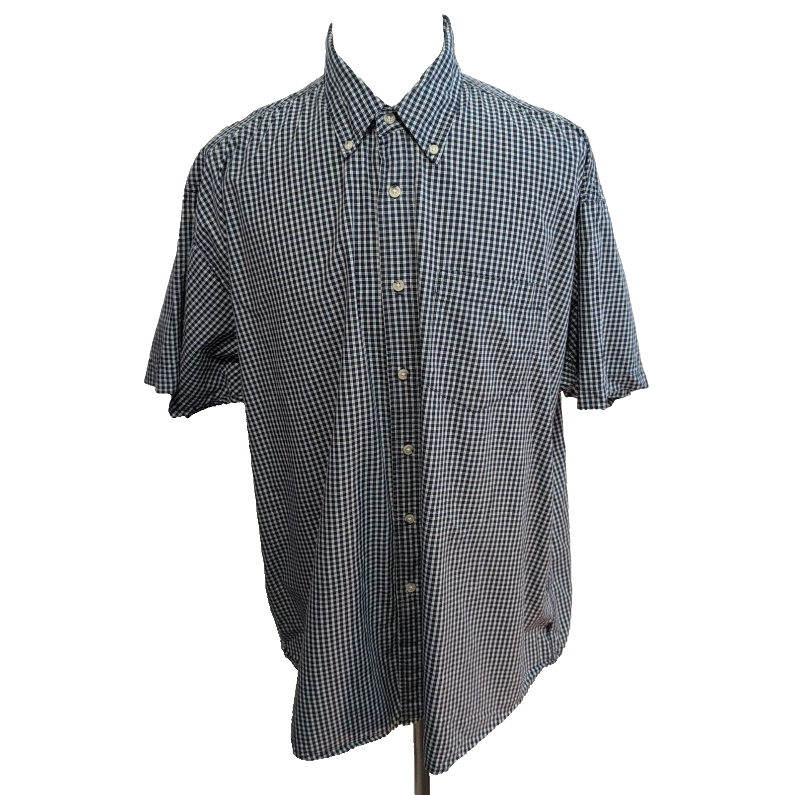 Wrangler Chemise Manche Courte Bleu Marine Petits Carreaux 2XL Une Poche
