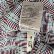 Chemise Nautica Taille L Bleue Rouge à Carreaux 100% Coton Manches Longues