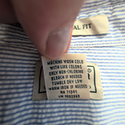 Chemise L.L. Bean à rayures bleues manches courtes taille L #113e