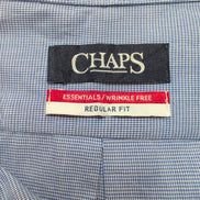 Chemise Chaps Homme Taille M Bleu Micro Carreaux Regular Fit Coton Poche