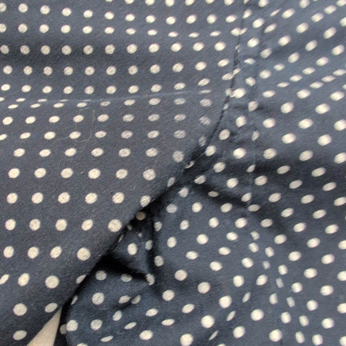 Chemise H&M Slim Fit L Bleu Marine Pois Blanc Homme Manches Longues