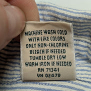 Chemise manches courtes L.L. Bean bleu à rayures gaufrée taille XXL #226msch