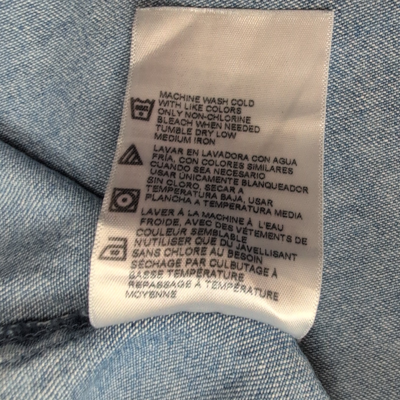 Chemise Dickies XL Jean Bleu 100% Coton Made in Nicaragua manches longues