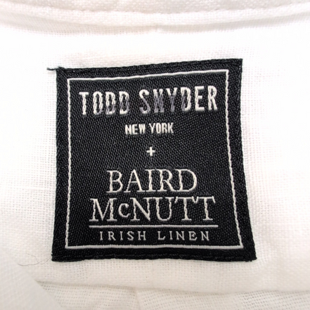 Chemise Todd Snyder XS Blanc 100% Irish Linen Baird McNutt NY manches longues