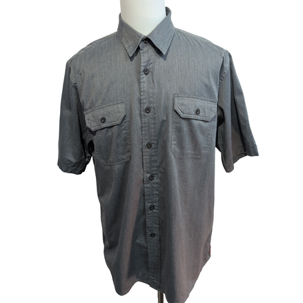 Chemise Wrangler Manches Courtes Grise à Poches Stretch Taille L