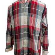 Chemise CHAPS RALPH LAUREN - Carreaux Rouge/Gris - Taille M - 100% Coton