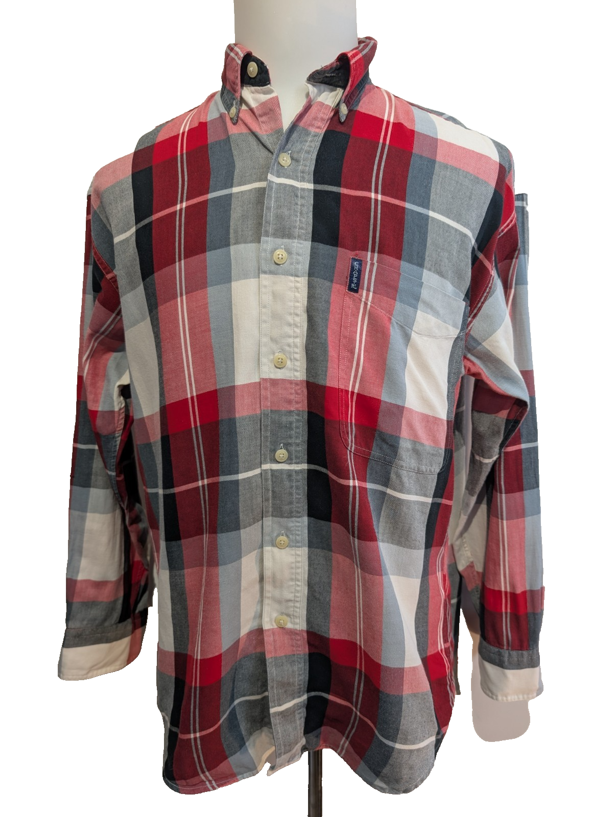 Chemise CHAPS RALPH LAUREN - Carreaux Rouge/Gris - Taille M - 100% Coton