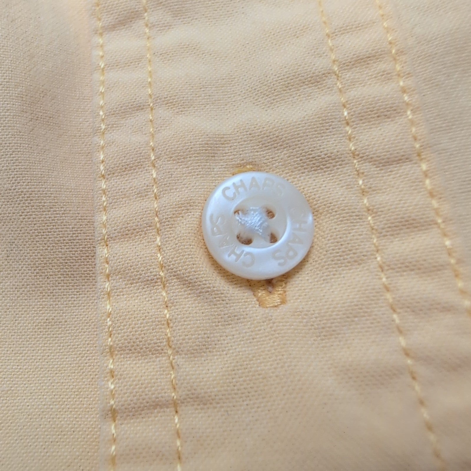 Chemise Chaps jaune pastel avec poche et logo manches courtes coton taille L