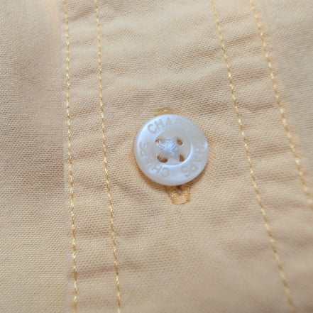 Chemise Chaps jaune pastel avec poche et logo manches courtes coton taille L