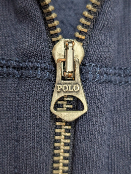 Polo Ralph Lauren Veste Hoodie Capuche Zippée Bleu Marine S Logo Jaune