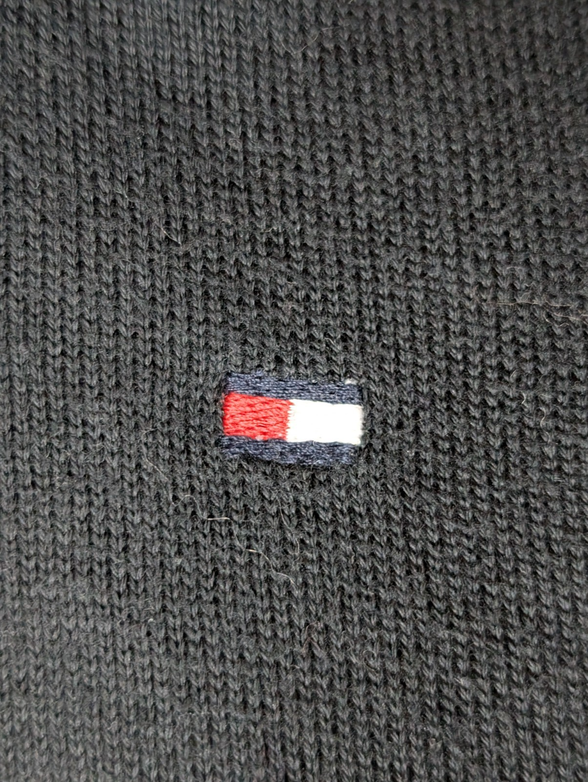 Pull Tommy Hilfiger - Col V - Noir Profond - Soie & Coton - Taille M