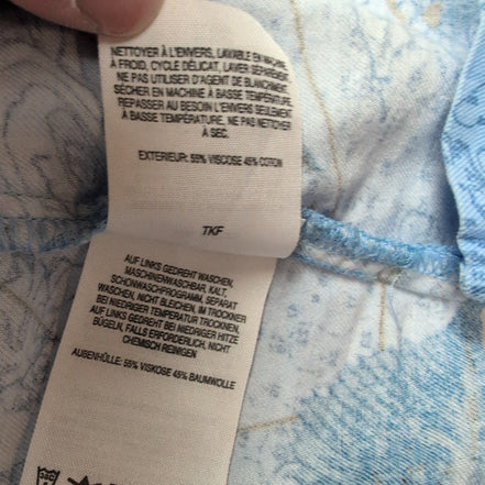 Chemise Hawaïenne Manches Courtes Columbia Poissons Bleu Viscose Coton L