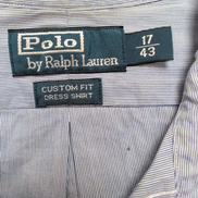 Chemise Polo Ralph Lauren Custom Fit XL Rayures Bleues Manches Courtes