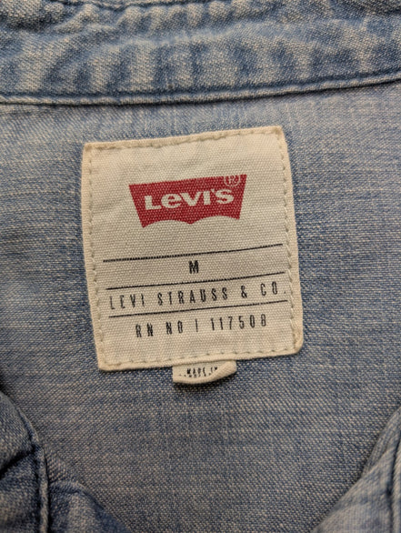 Chemise LEVI'S Western Jean Denim Bleu Clair - Boutons Pression - Taille M