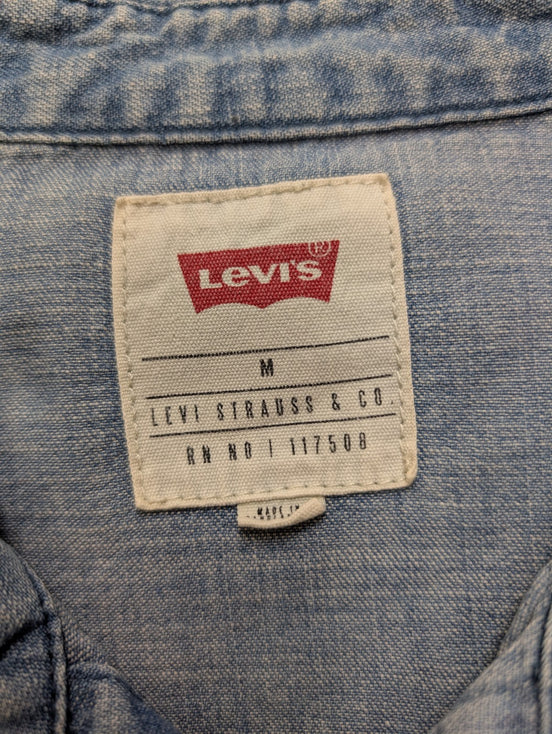 Chemise LEVI'S Western Jean Denim Bleu Clair - Boutons Pression - Taille M