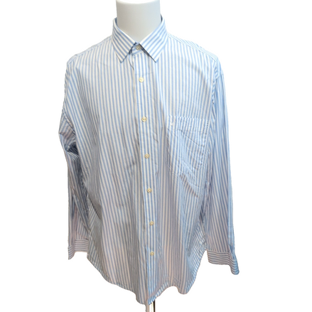 Chemise Nautica Classic Fit XL Rayures Bleu Blanc Poche Coton