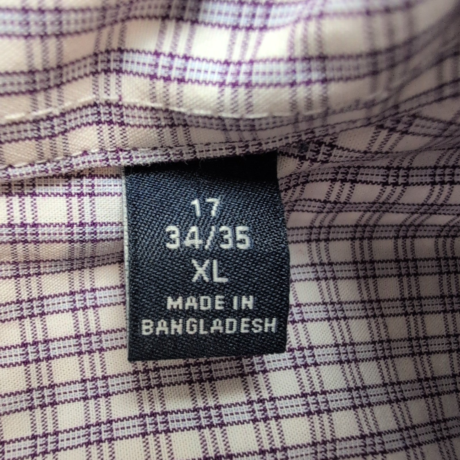 Chemise Tommy Hilfiger XL Violet Carreaux Regular Fit 100% Coton manches longues