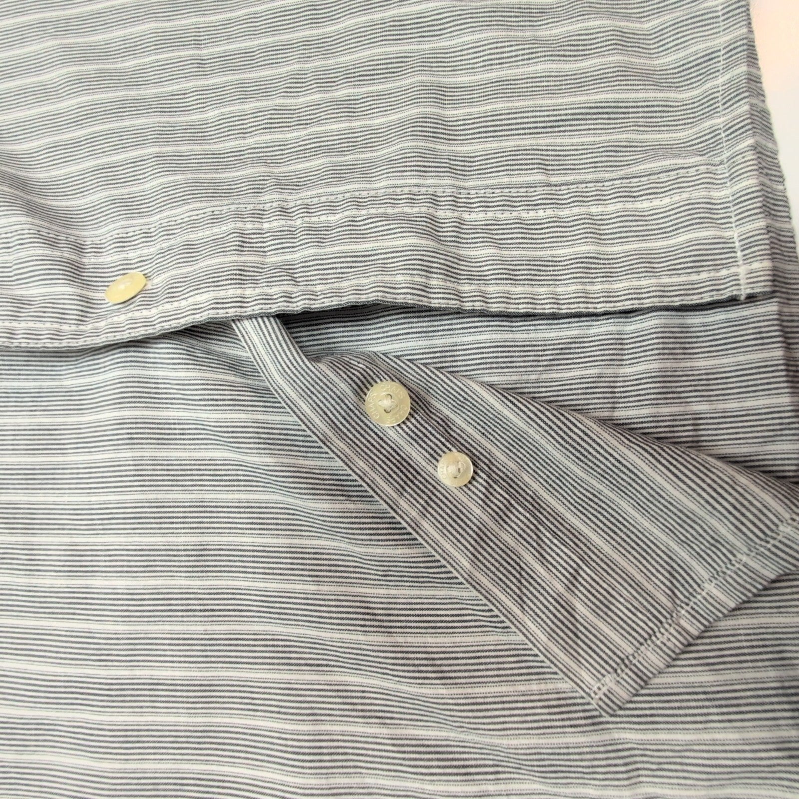 Chemise Chaps grise à rayures taille L #49e