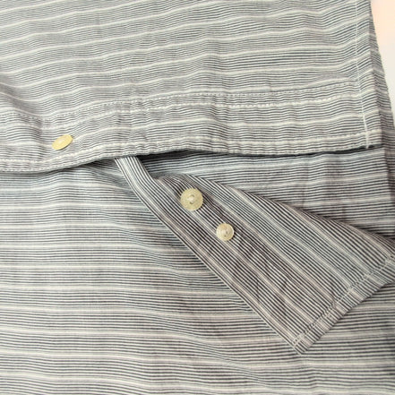 Chemise Chaps grise à rayures taille L #49e