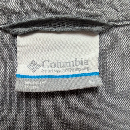 Chemise Columbia L Gris Uni 100% Coton Poche Stylo Minimaliste manches longues