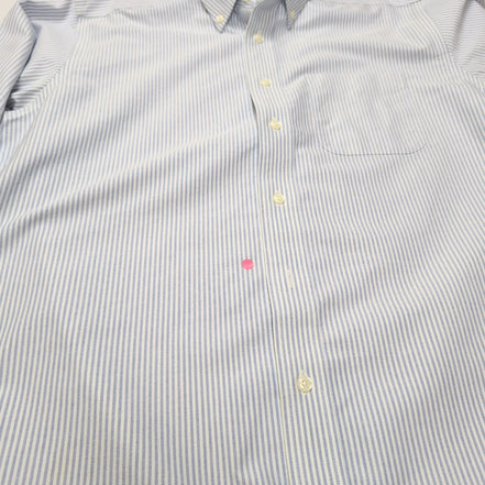 Chemise L.L. Bean Bleu à Rayures Wrinkle Resistant 1 Poche - Taille L