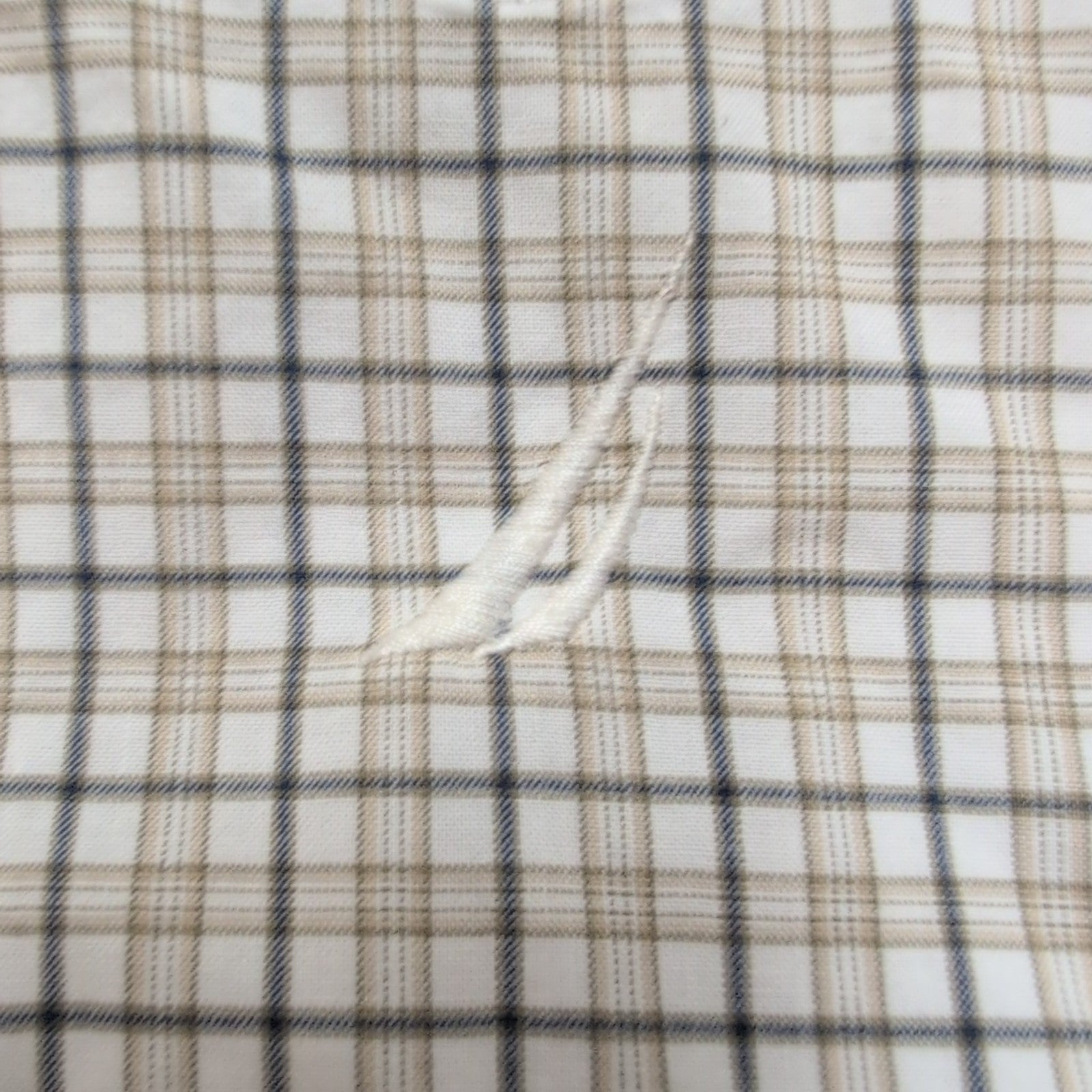 Chemise Nautica M Crème à Carreaux 100% Coton Manches Courtes