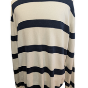 Pull Tommy Hilfiger Homme Col Rond Blanc à Rayures Marine - Taille 2XL / 3XL