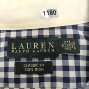 Chemise Lauren Ralph Lauren M bleu blanc col blanc Classic Fit coton