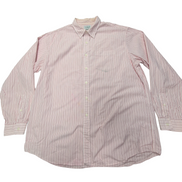 Chemise L.L. Bean blanche à rayures rouges taille L #137e