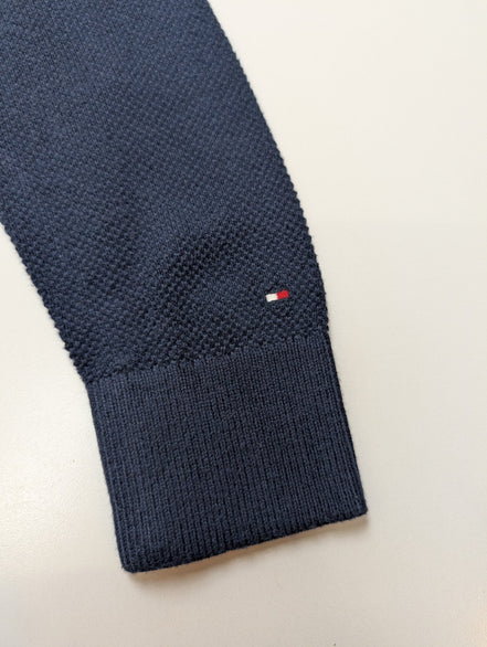 Pull Col Rond Tommy Hilfiger Bleu Marine Logo Géant Femme - Taille XS