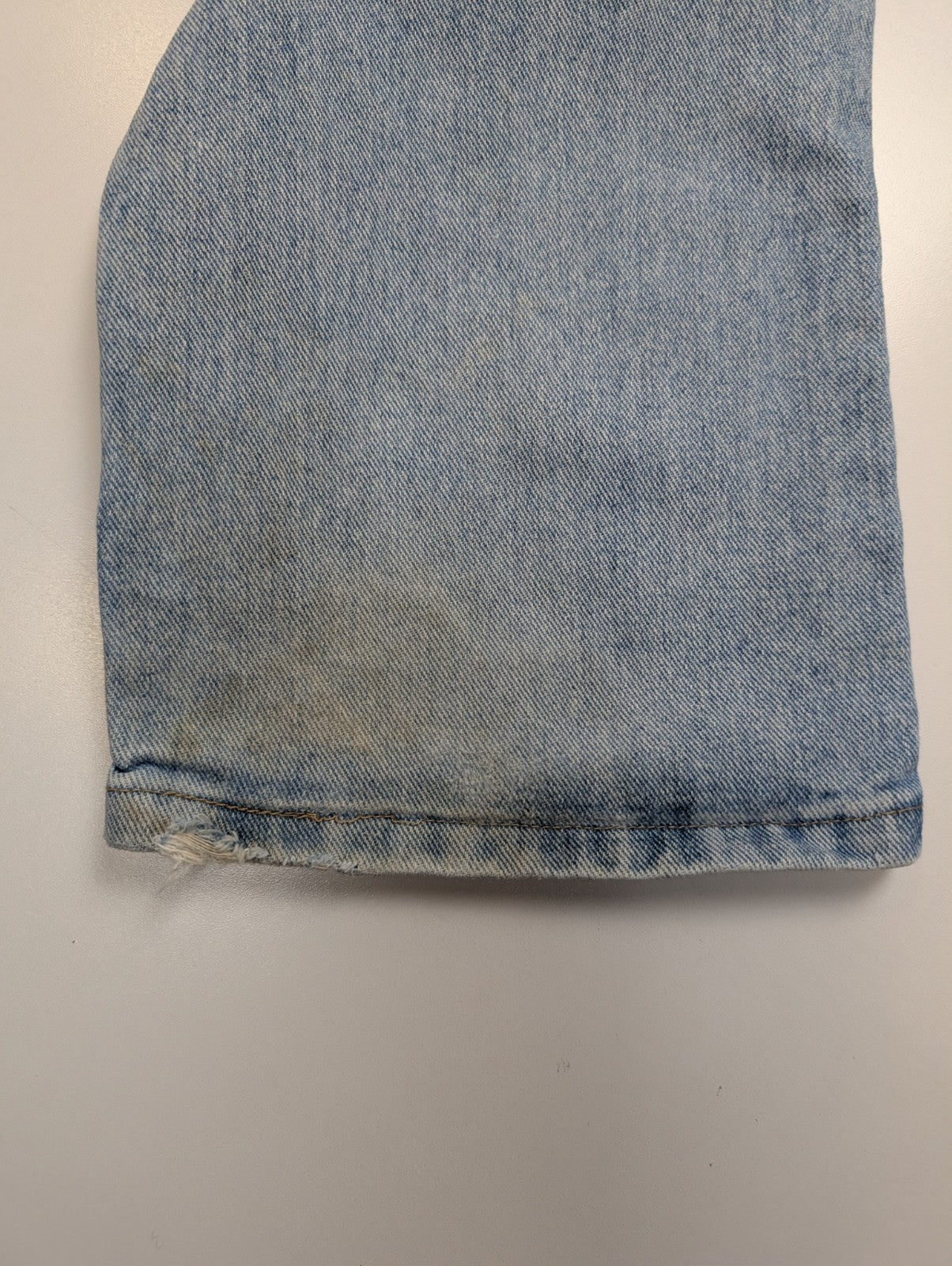 Jean Wrangler Relaxed Fit Bleu Clair W34 L32 Toile Épaisse Vintage Homme