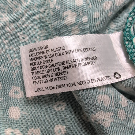 Robe d'été Femme M Turquoise Fleurie 100% Viscose Bretelles Fines