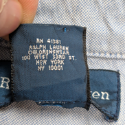 Chemise Ralph Lauren Bleu Clair Logo Marron Manches Longues - Taille S / 18