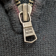 Pull col zippé Tommy Hilfiger vintage noir profond homme taille L/XL