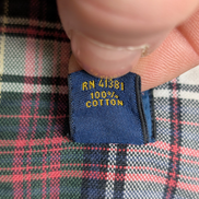 Chemise RALPH LAUREN Carreaux Rouge Blanc Vert Manches longues Taille L